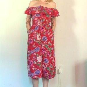 Floral red jumper